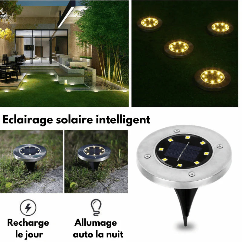 Lot de 3 Lampes LED solaire pour sol de jardin sans fil