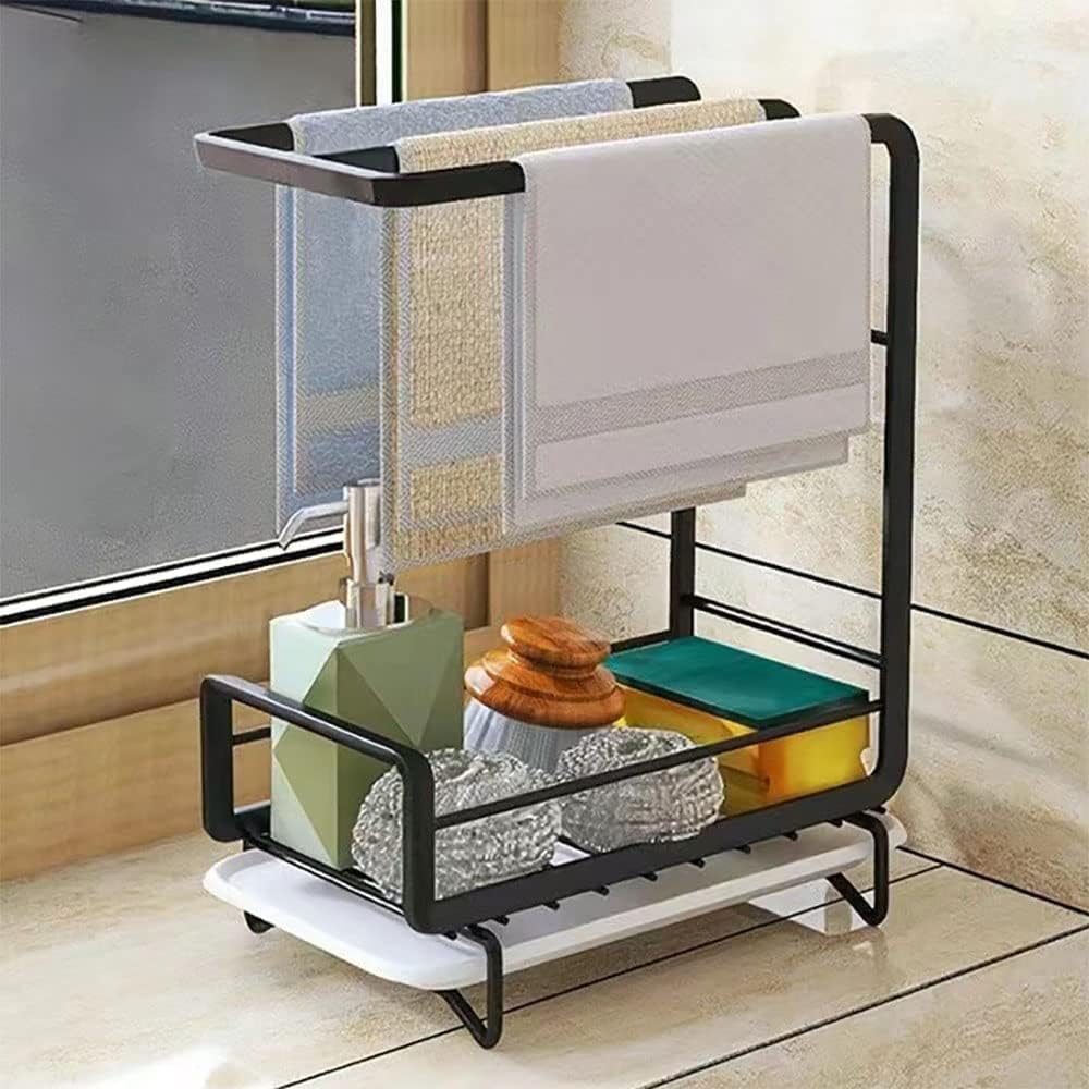 Étagère de Rangement Multifonctionnelle pour Cuisine & Salle de Bain - Acier au Carbone