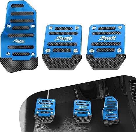 Lot de 3 Couvre-Pédales de Voiture Antidérapants en Alliage d'Aluminium