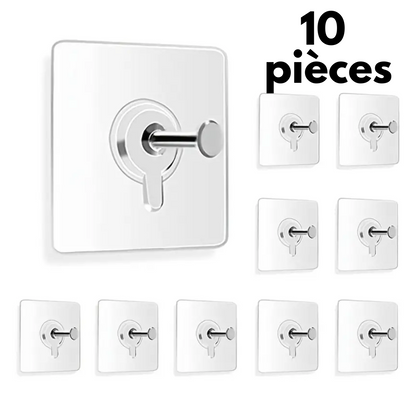Lot De 10 PCS Vis Adhésives Détachables pour Fixation Murale Sans Percer