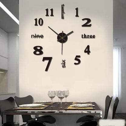 Horloge Murale 3D Autocollant Décoratif
