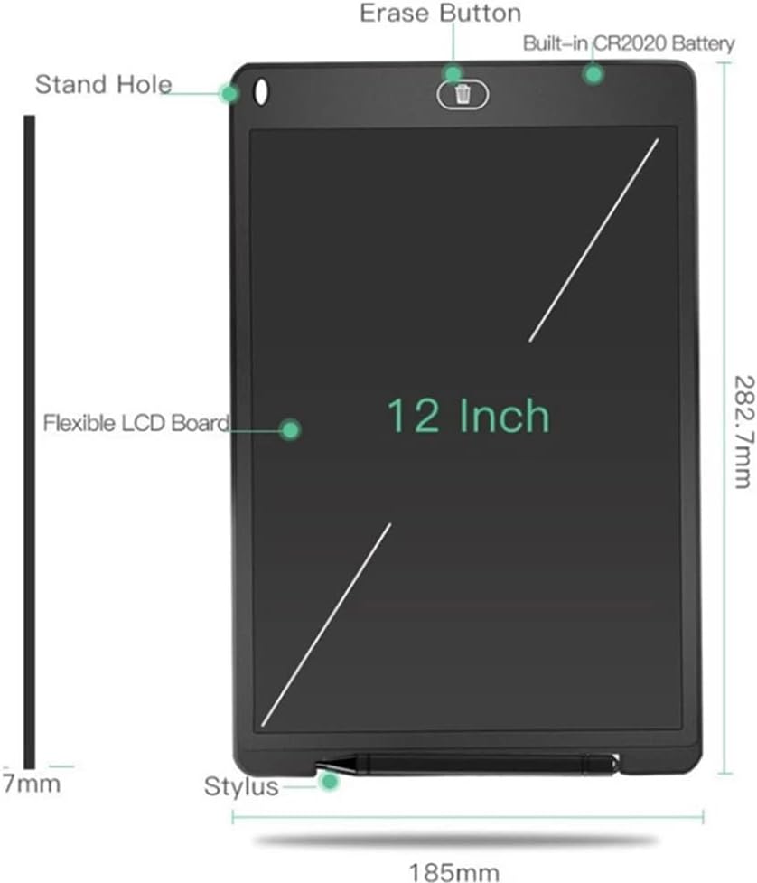Tableau D'écriture Électronique LCD De 12 Pouces Pour Graffitis, Planche À Dessin Intelligente, Tableau D'écriture