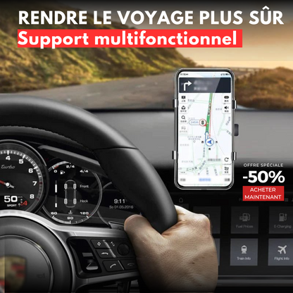 Support téléphone voiture multifonction rotatif à 360