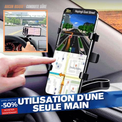 Support téléphone voiture multifonction rotatif à 360