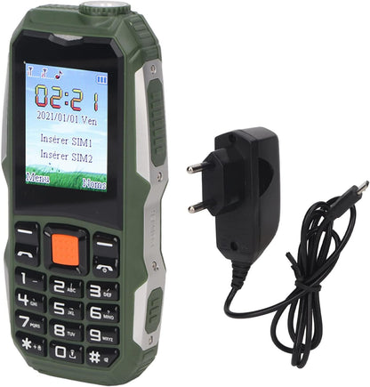 Téléphone Antichoc waterproof 1.8 pouces Dual SIM Radio FM Batterie 3800 mAh Lampe torche