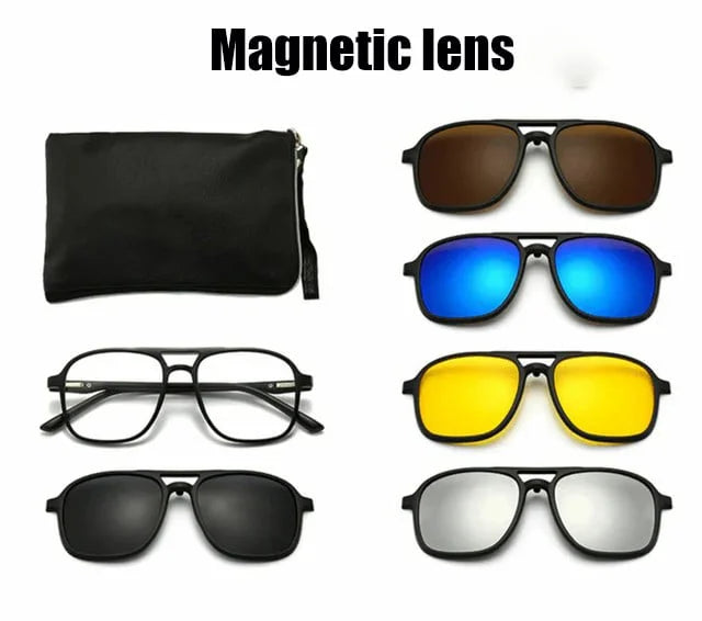 Lunettes a Clip magnétique 6 en 1 à verres remplaçables