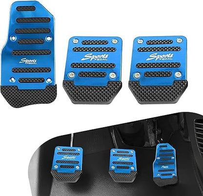 Lot de 3 Couvre-Pédales de Voiture Antidérapants en Alliage d'Aluminium