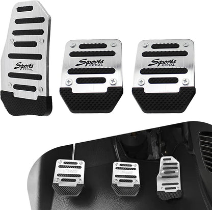 Lot de 3 Couvre-Pédales de Voiture Antidérapants en Alliage d'Aluminium