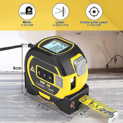 Mètre Laser Numérique 3 in 1 avec ligne laser croisée