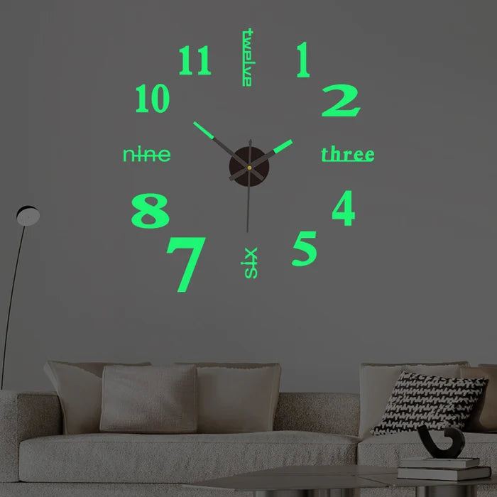 Horloge Murale 3D Autocollant Décoratif