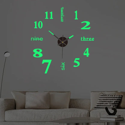 Horloge Murale 3D Autocollant Décoratif