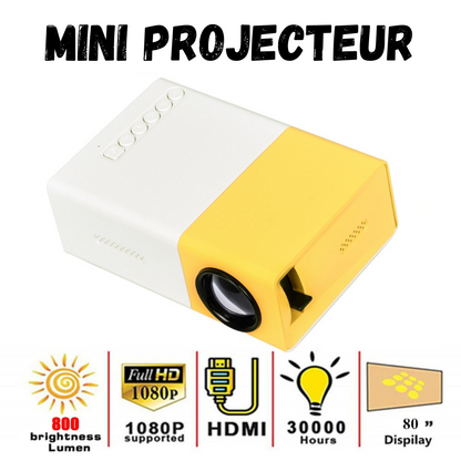Projecteur™️ 1080P (Audio AV USB compatible HDMI)