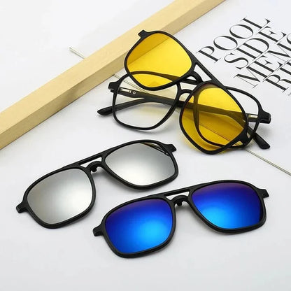 Lunettes a Clip magnétique 6 en 1 à verres remplaçables