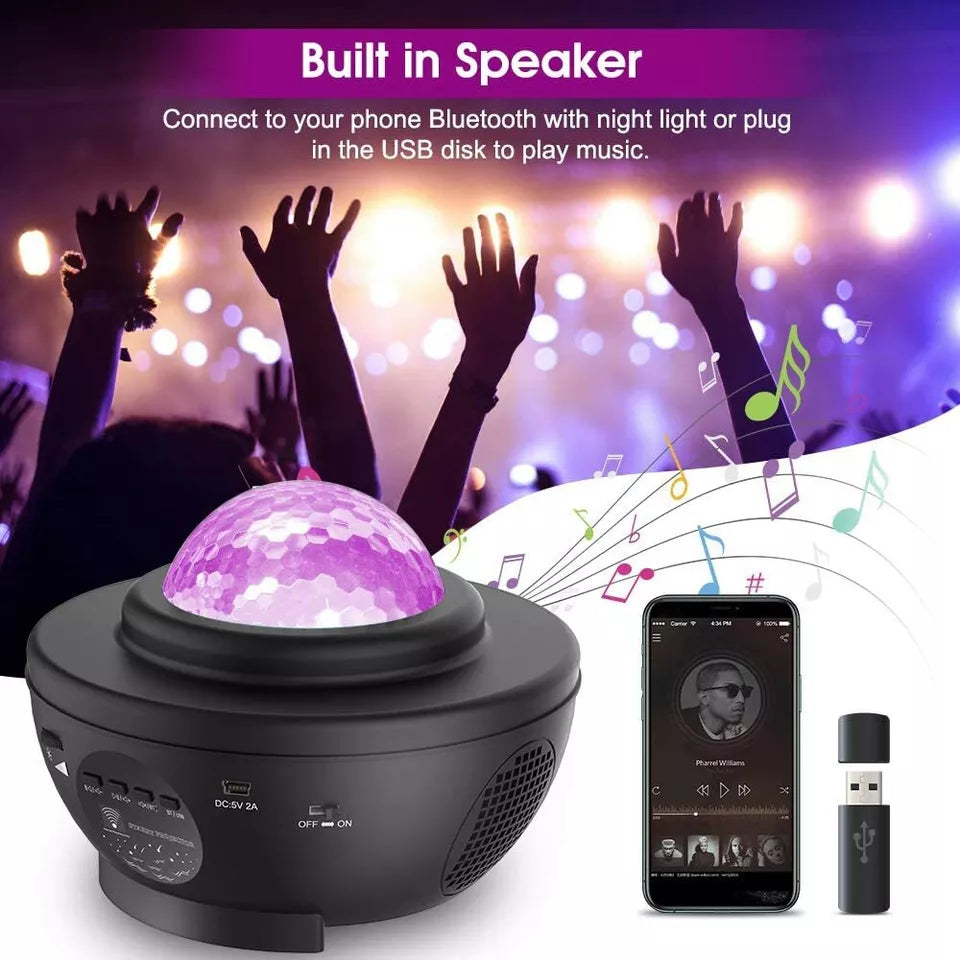 Projecteur Galaxie Etoile Musicale Bluetooth avec télécommande